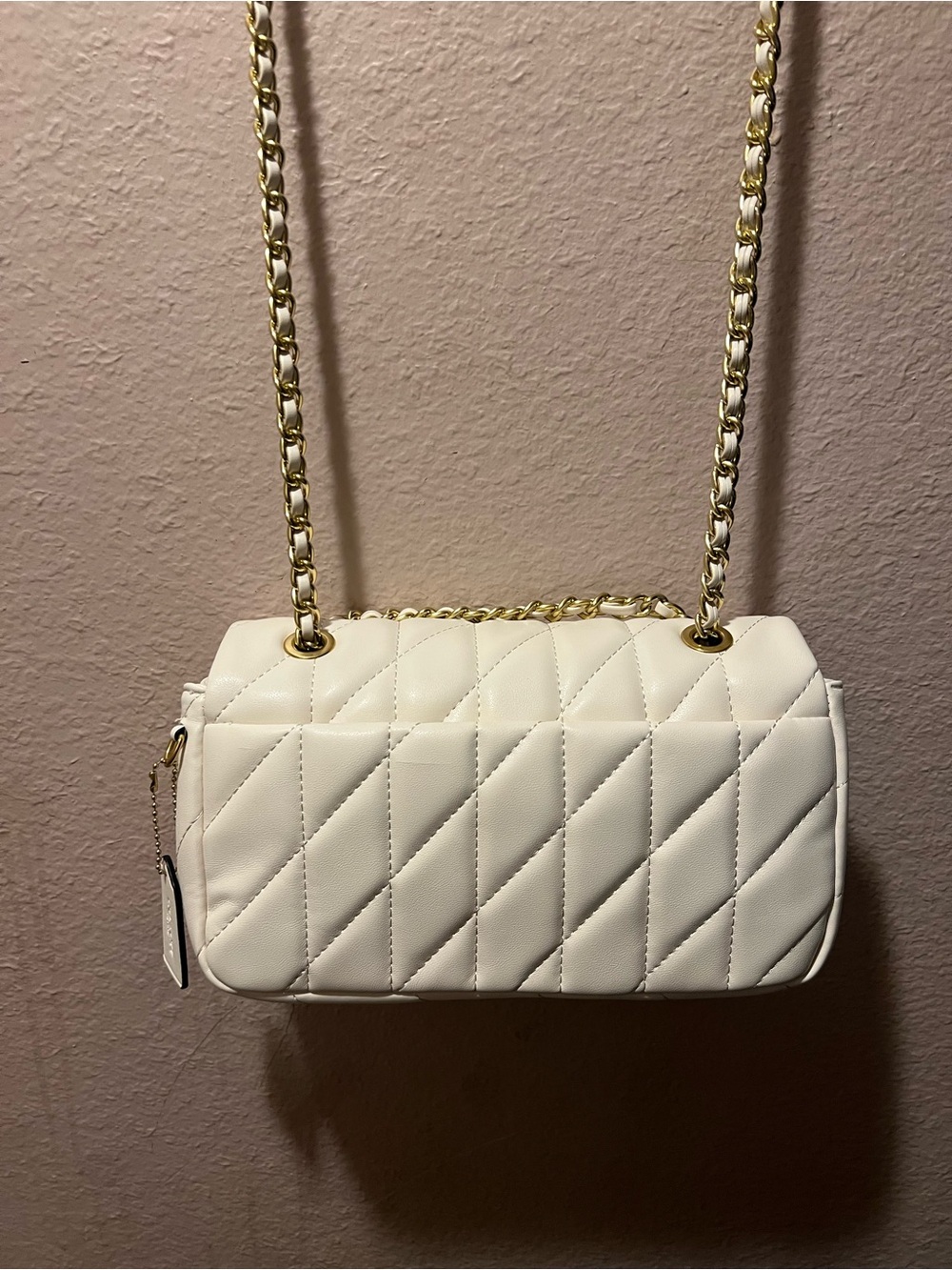 Coach White Quilted Shoulder Bag with Gold Hardware - Picture 2 of 2